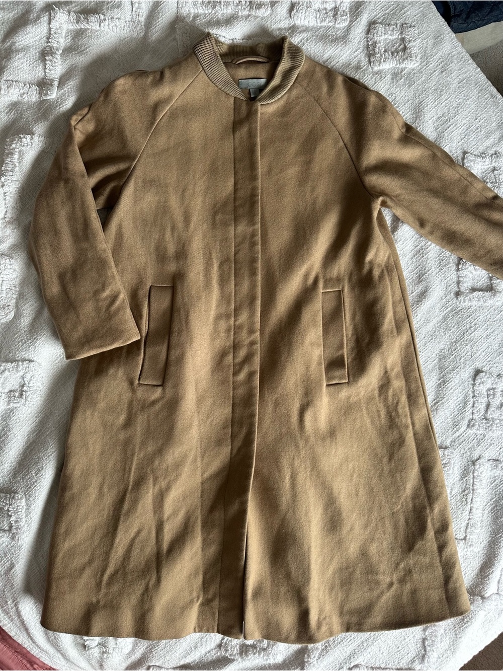 COS Camel Wool Cashmere Blend Long Coat – Size 8